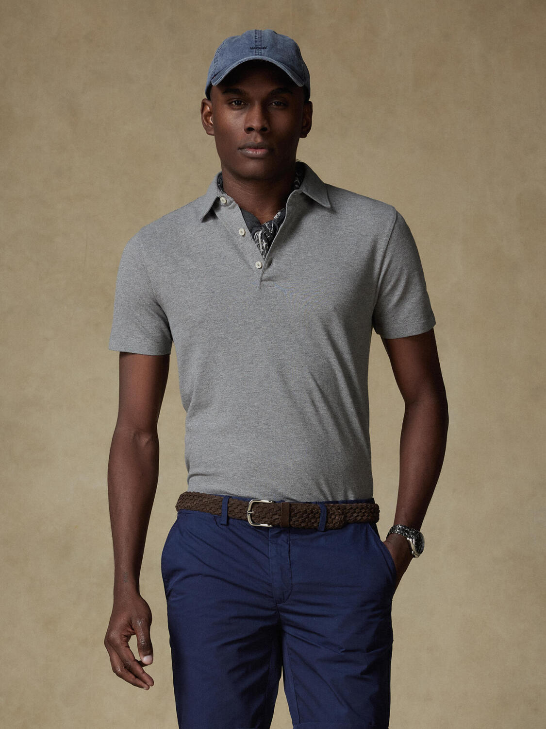 Polo Heritage in anthrazitfarbenem Piqué