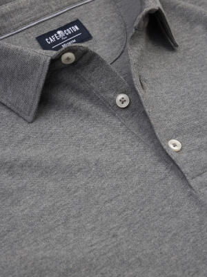 Polo Héritage en piqué anthracite