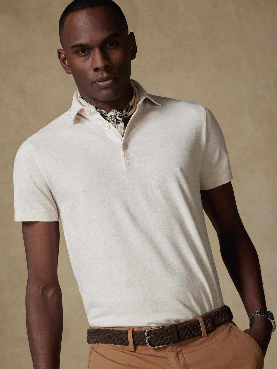 Polo Heritage en piqué arena