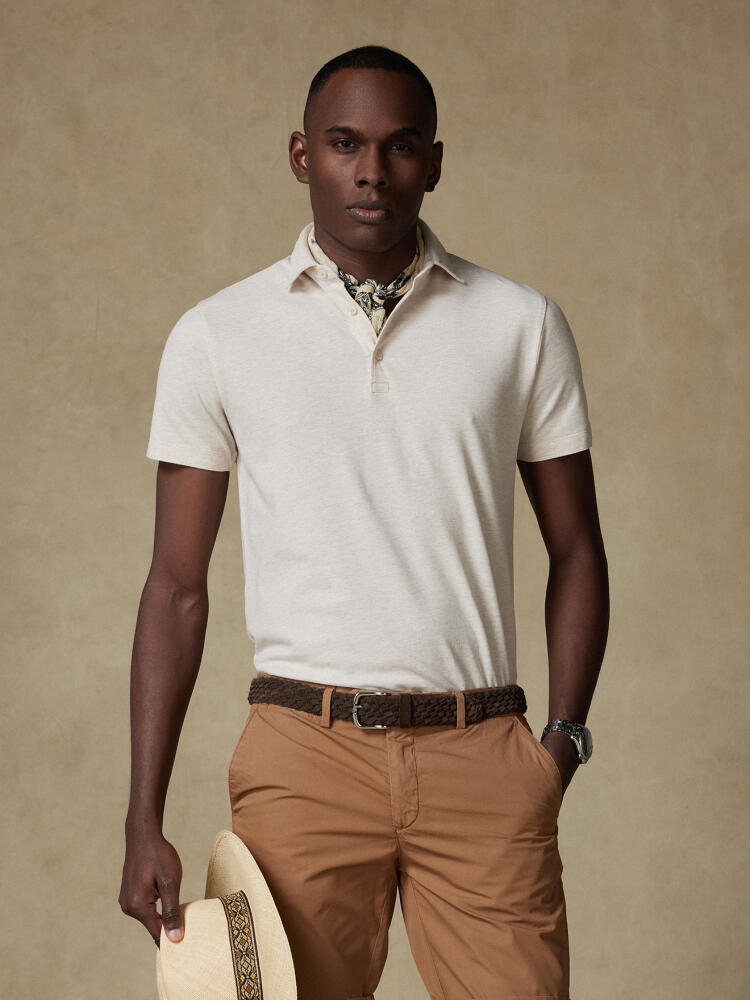 Heritage polo in zand piqué