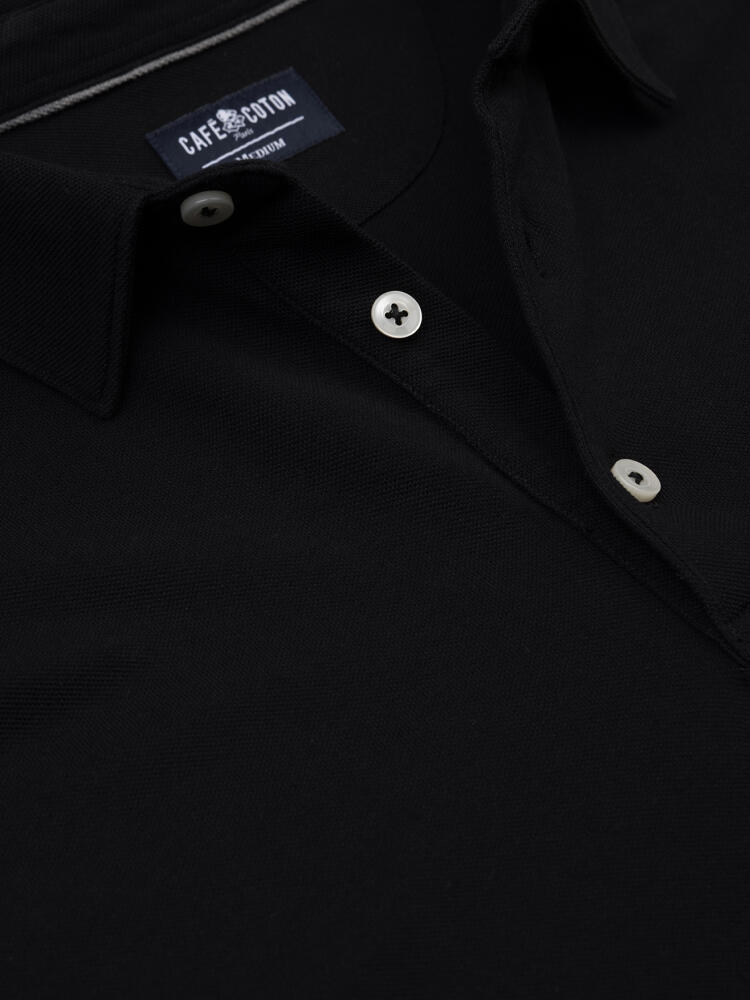 Heritage polo in black piqué