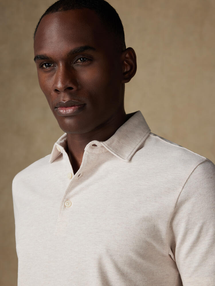 Heritage polo in zand piqué