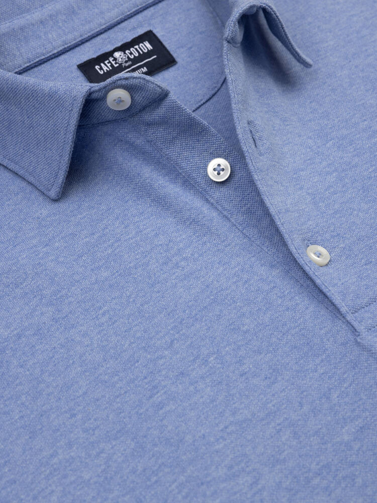 Polo Héritage en piqué ciel