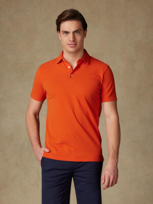 Heritage polo in oranje piqué