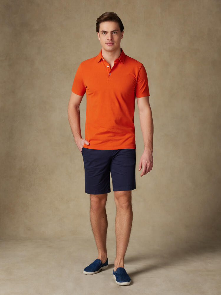 Heritage polo in oranje piqué