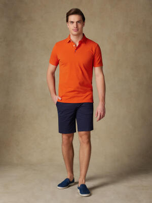 Heritage polo in oranje piqué