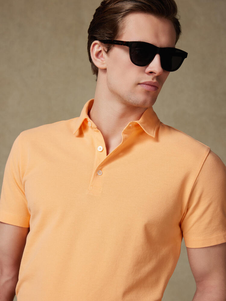 Heritage polo in melon piqué