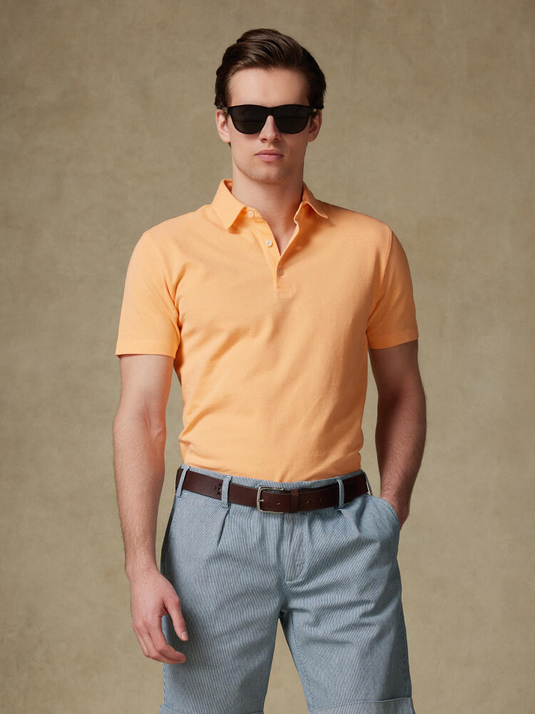 Heritage polo in melon piqué