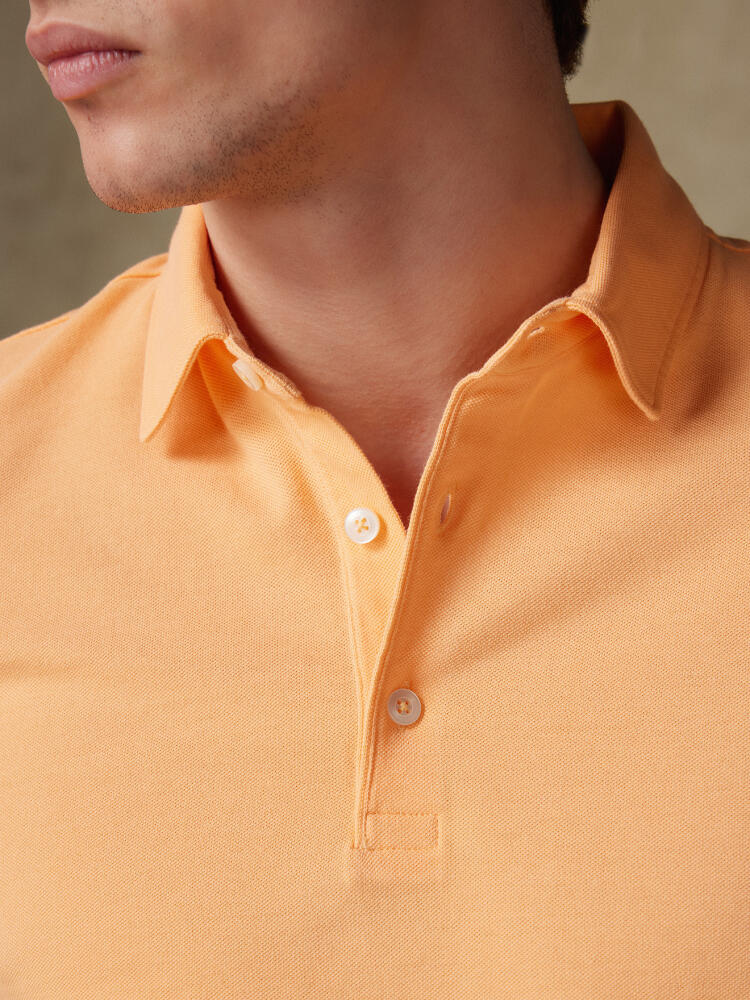 Heritage polo in melon piqué