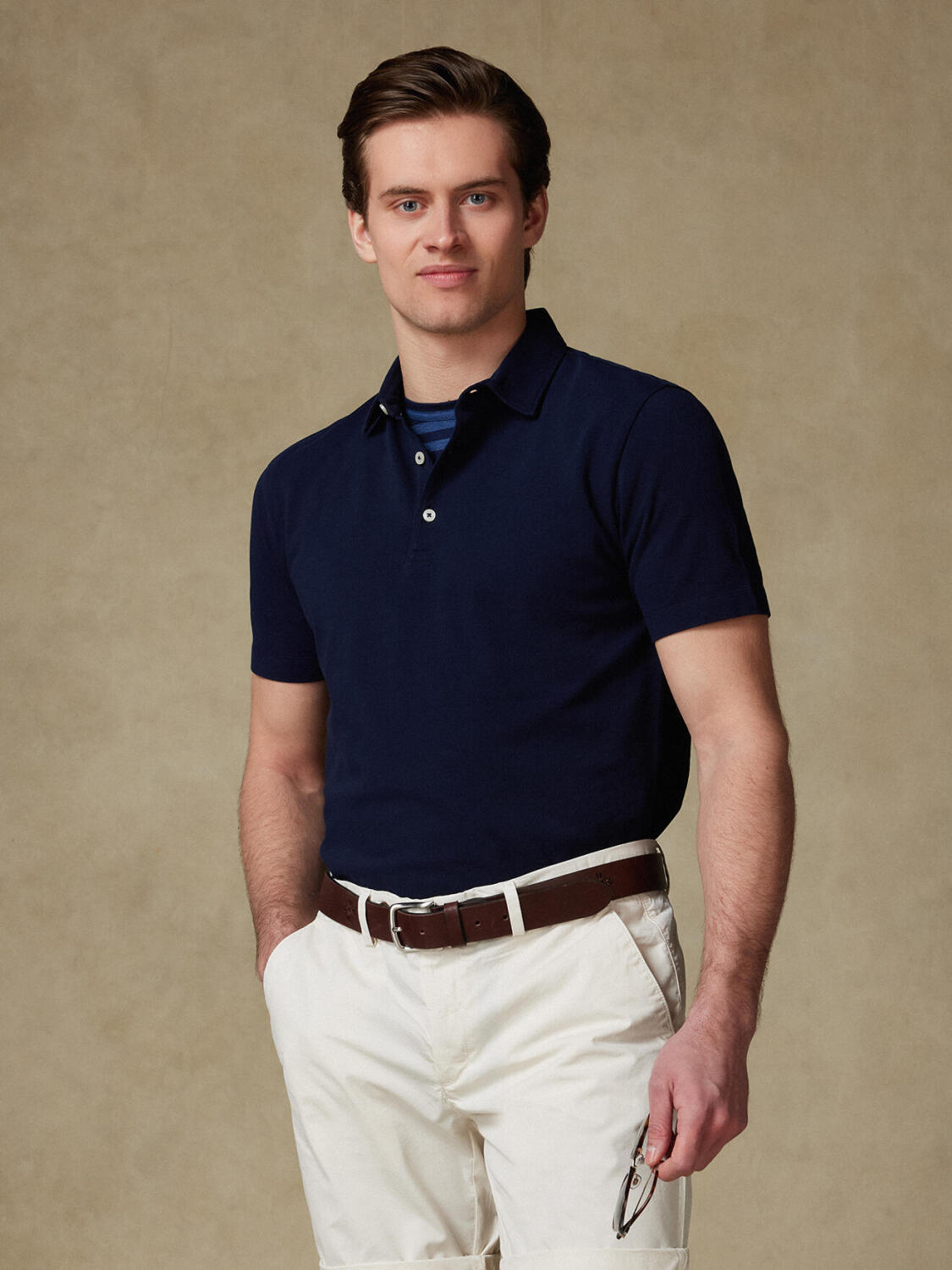 Heritage Poloshirt aus navy piqué