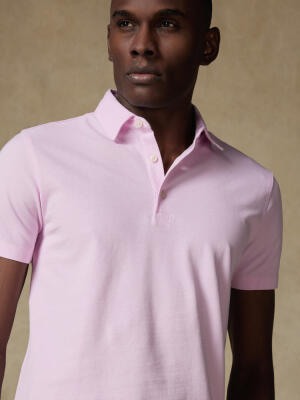 Polo Héritage en piqué rose