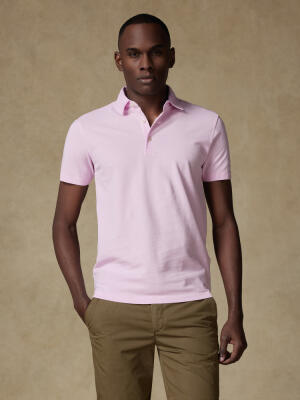 Polo Héritage en piqué rose
