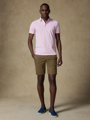 Polo Héritage en piqué rose