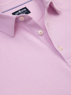 Polo Héritage en piqué rose