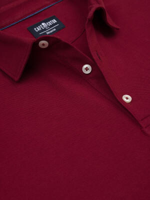 Polo Héritage en piqué bordeaux