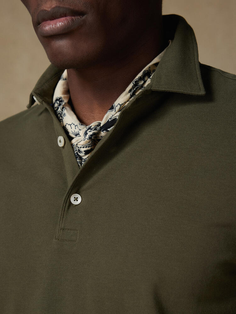 Polo Heritage en piqué caqui