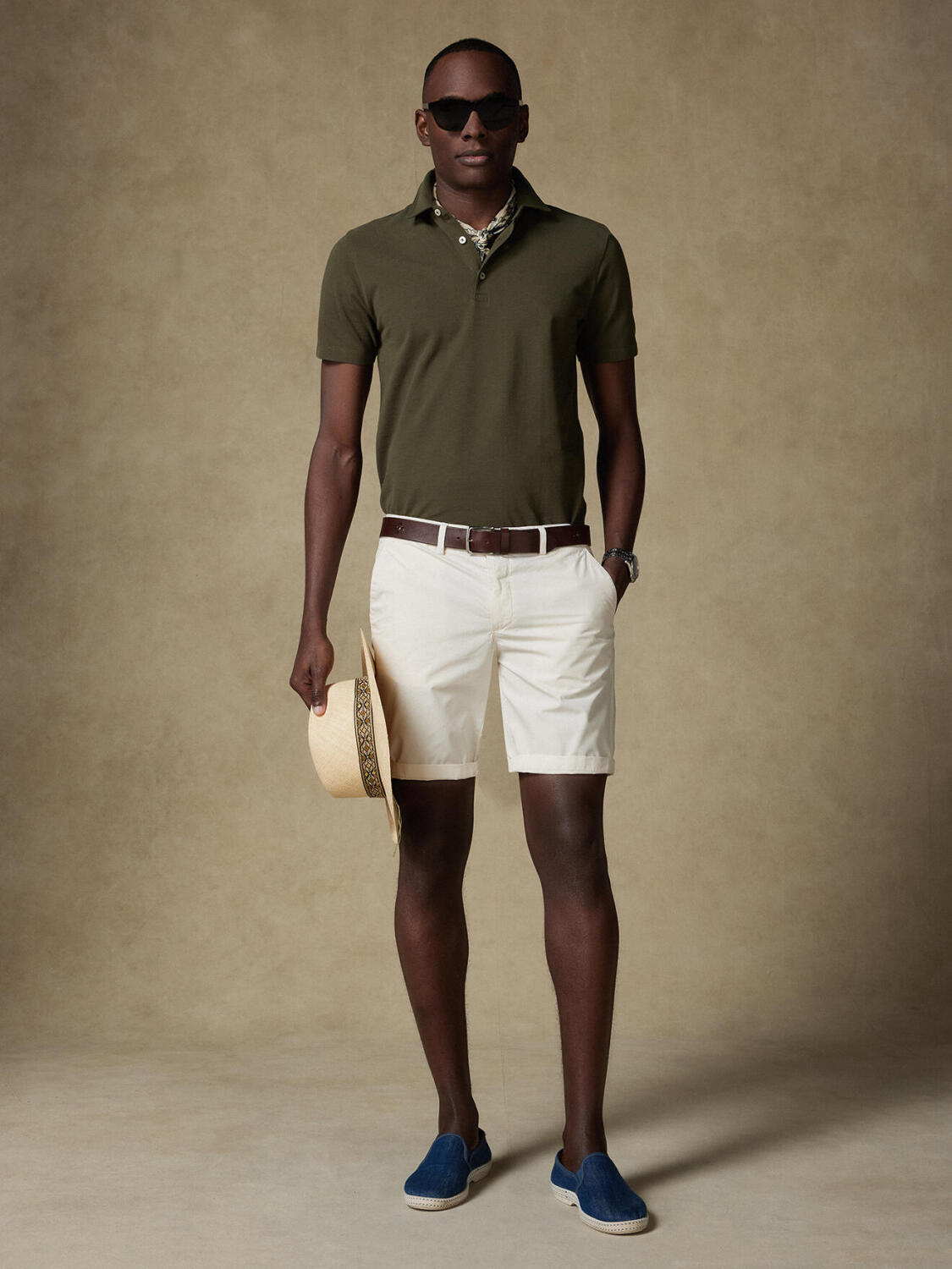 Polo Heritage en piqué caqui