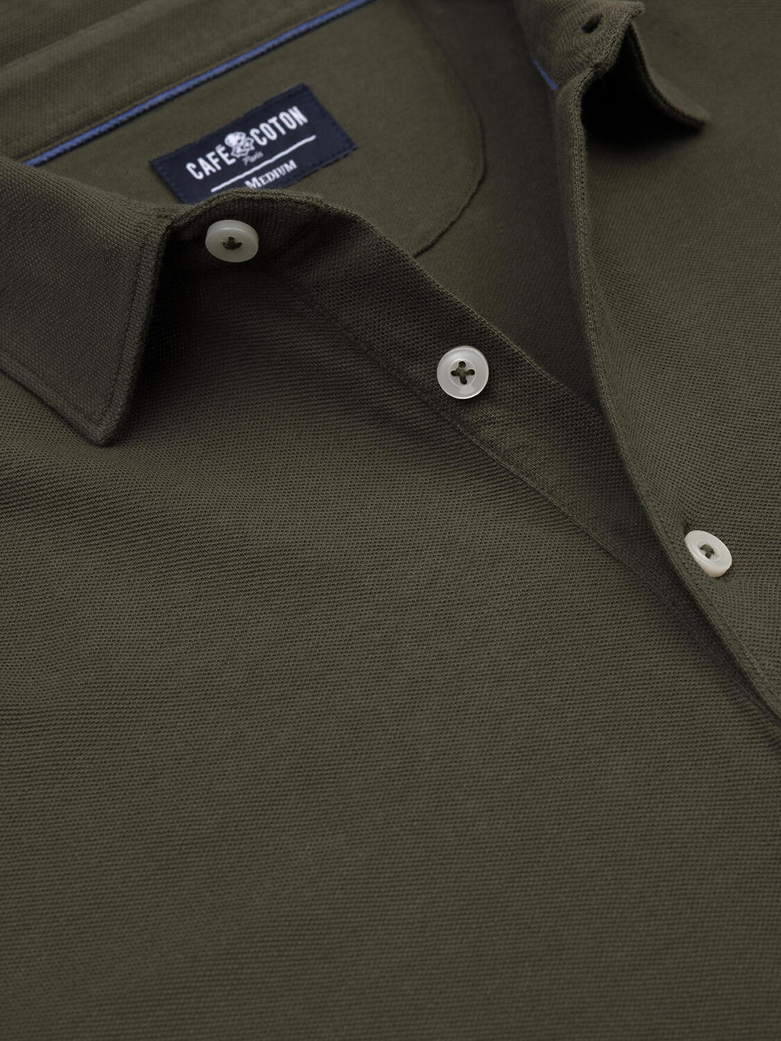 Polo Heritage en piqué caqui