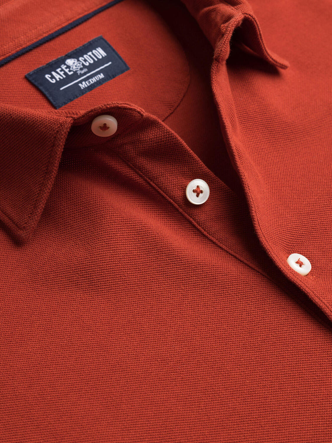 Polo Héritage en piqué rust