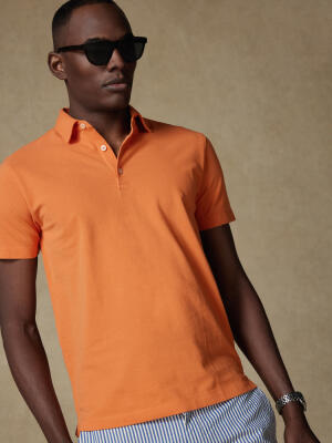 Polo Héritage en piqué orange