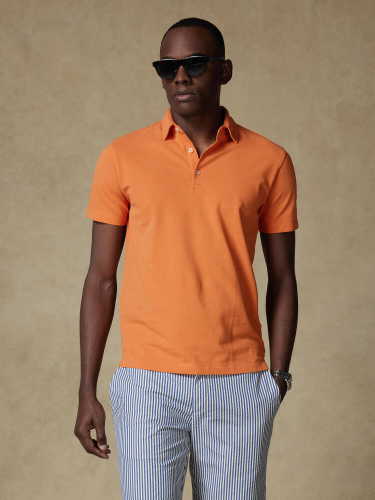 Polo Héritage en piqué orange
