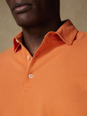 Polo Héritage en piqué orange