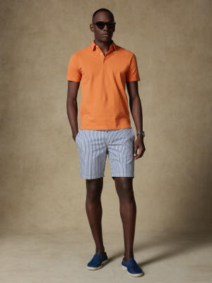 Polo Héritage en piqué orange