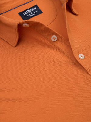 Polo Héritage en piqué orange