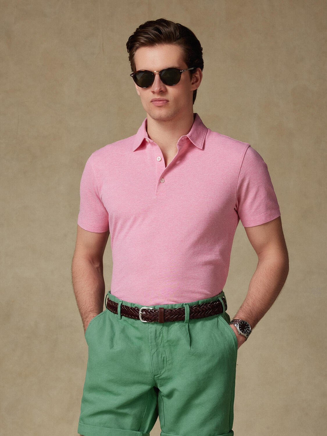 Polo Héritage en piqué bonbon