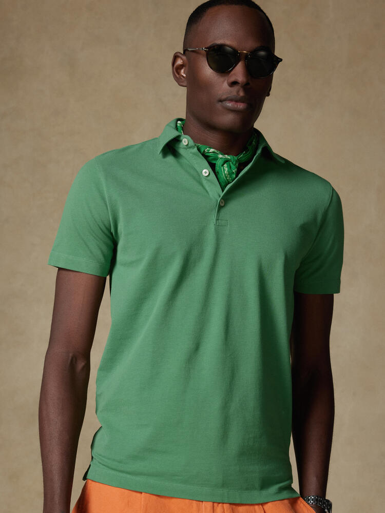Heritage Polo in leaf piqué