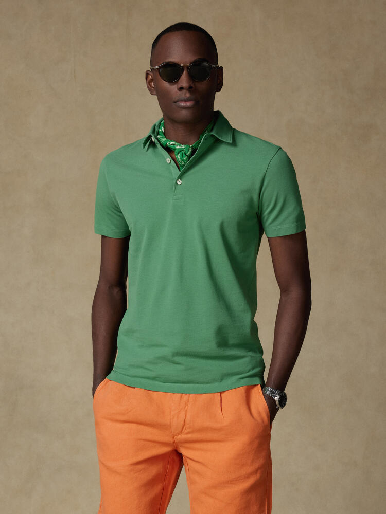 Heritage Polo in leaf piqué