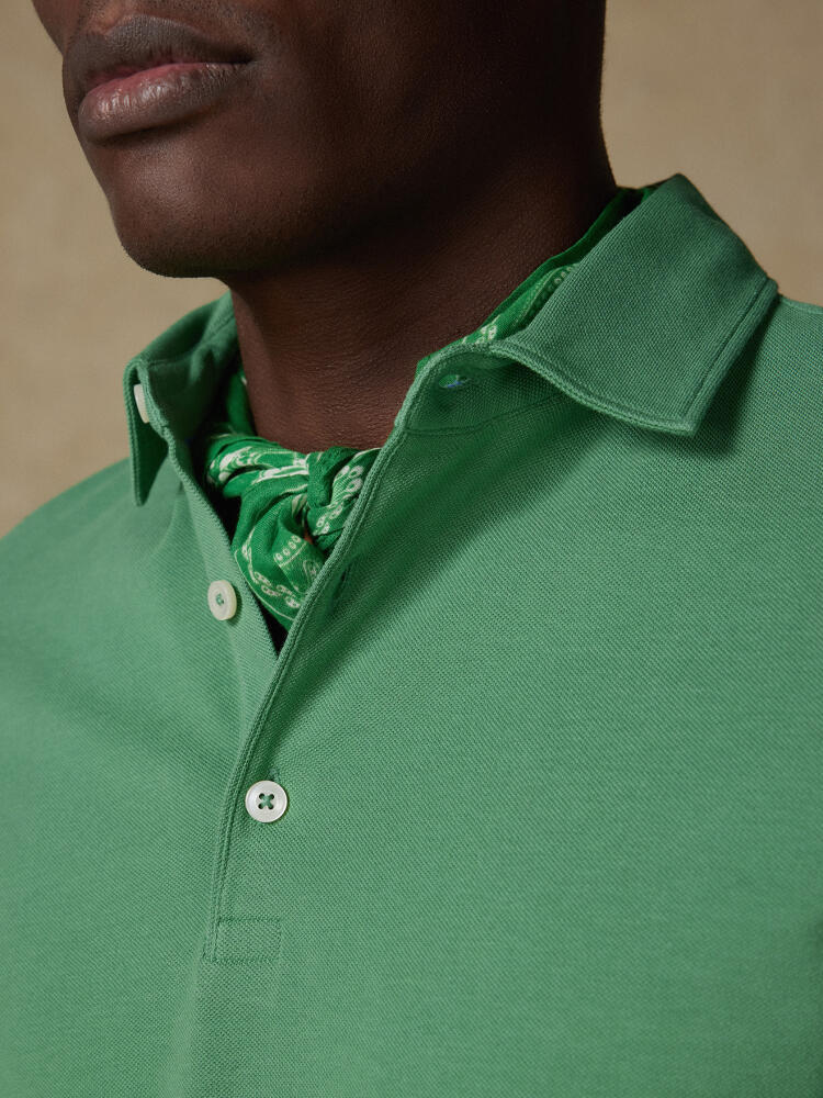 Heritage Polo in leaf piqué