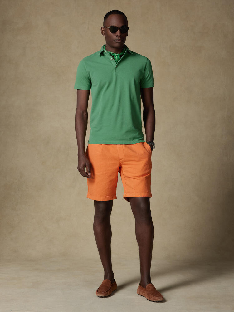 Heritage Polo in leaf piqué