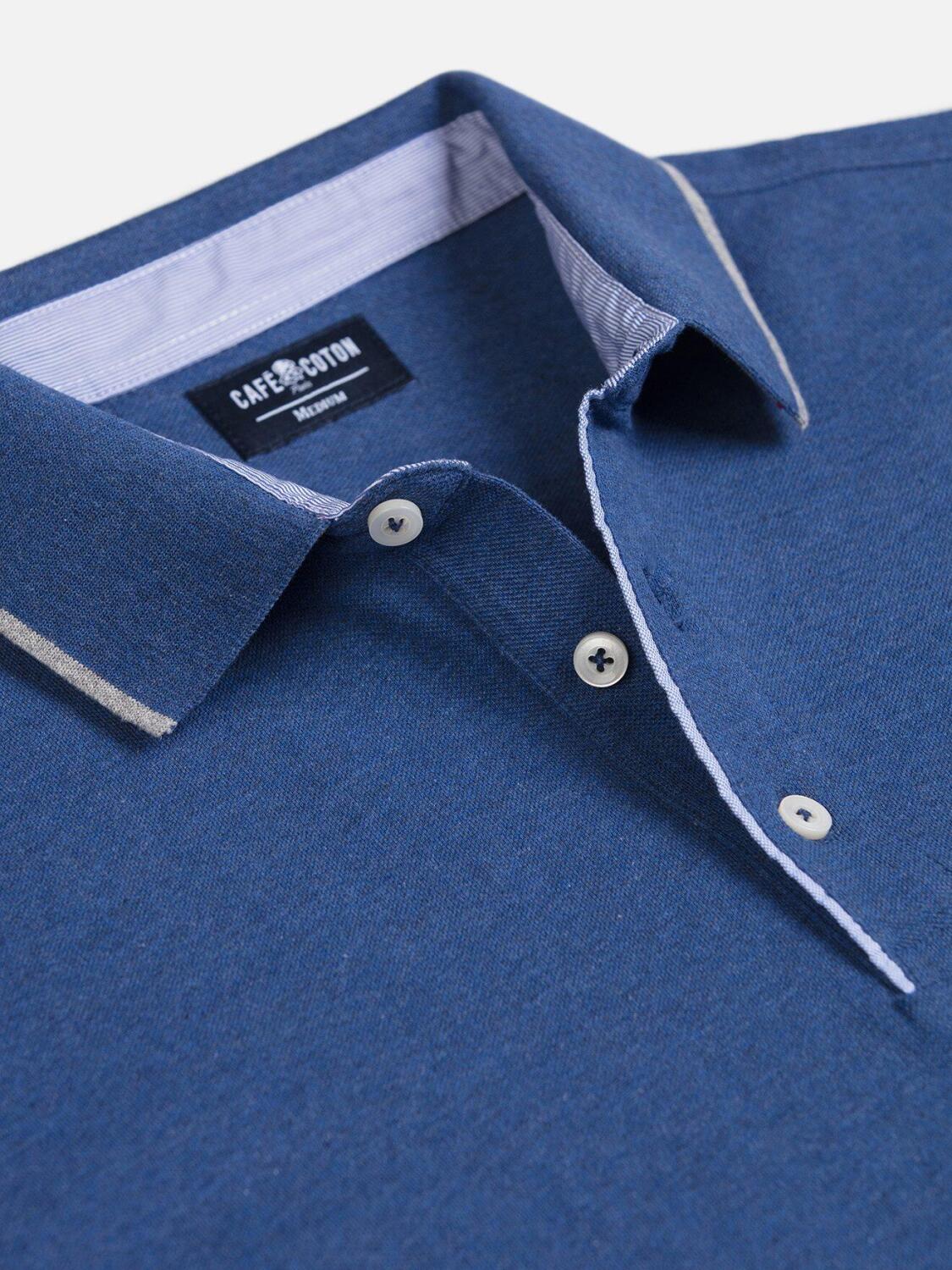 Blue piqu&eacute; Doug polo