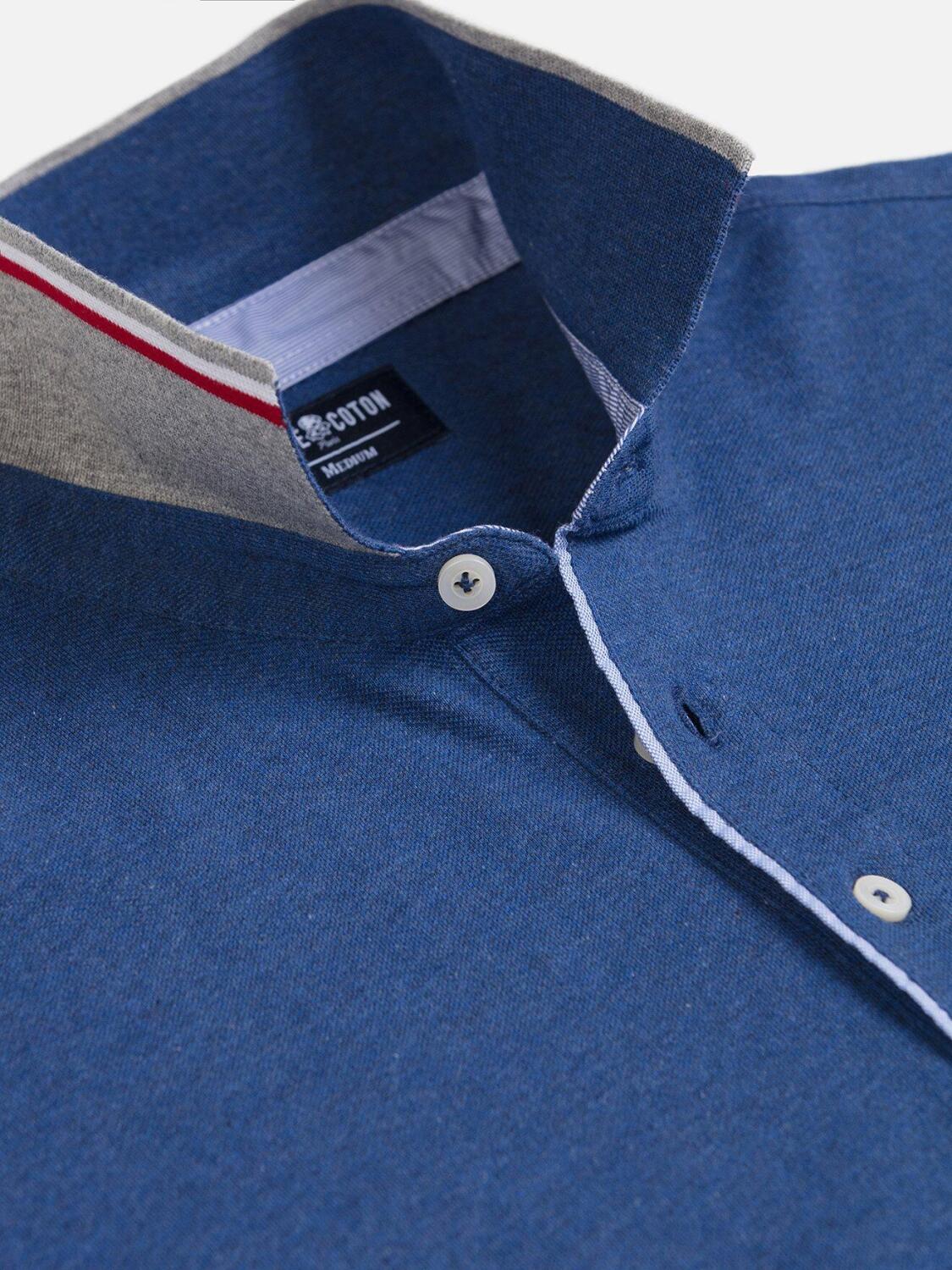 Blue piqu&eacute; Doug polo