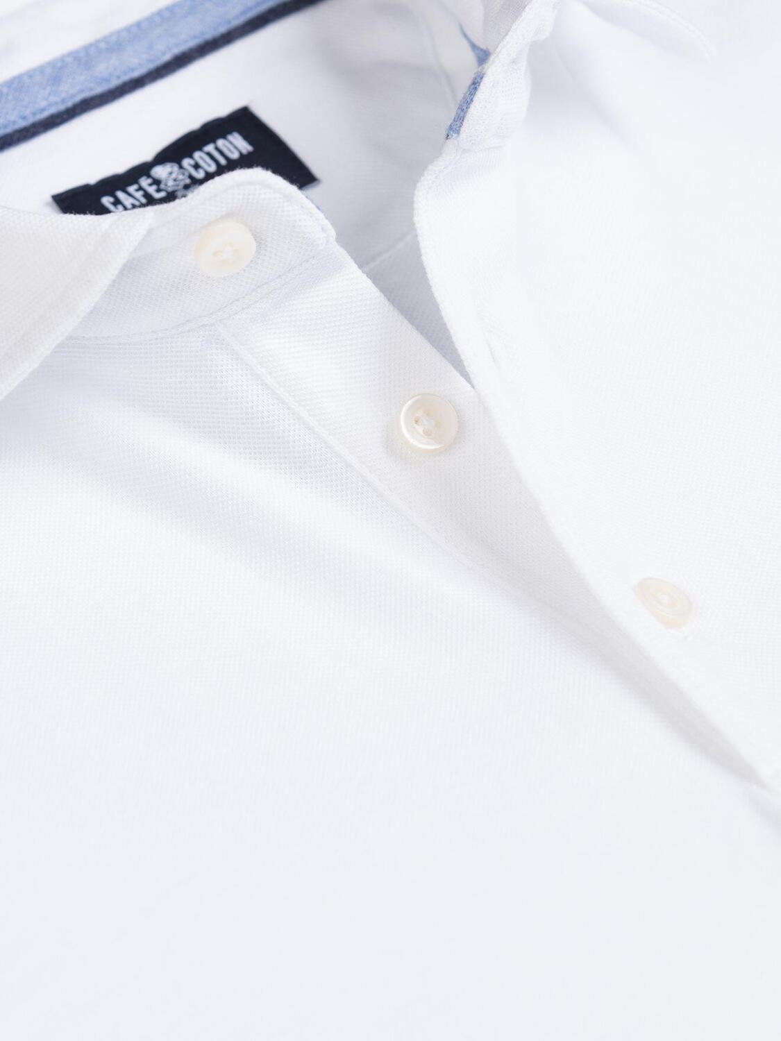 Polo Heritage en piqu&eacute; blanc