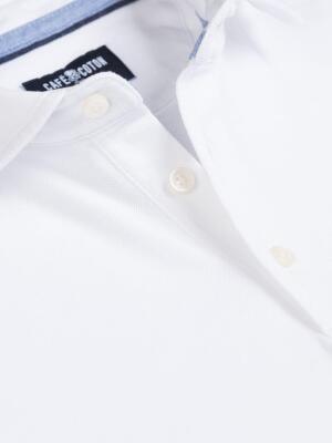 Polo Heritage en piqu&eacute; blanc