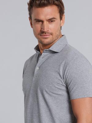 Polo Heritage en piqu&eacute; gris