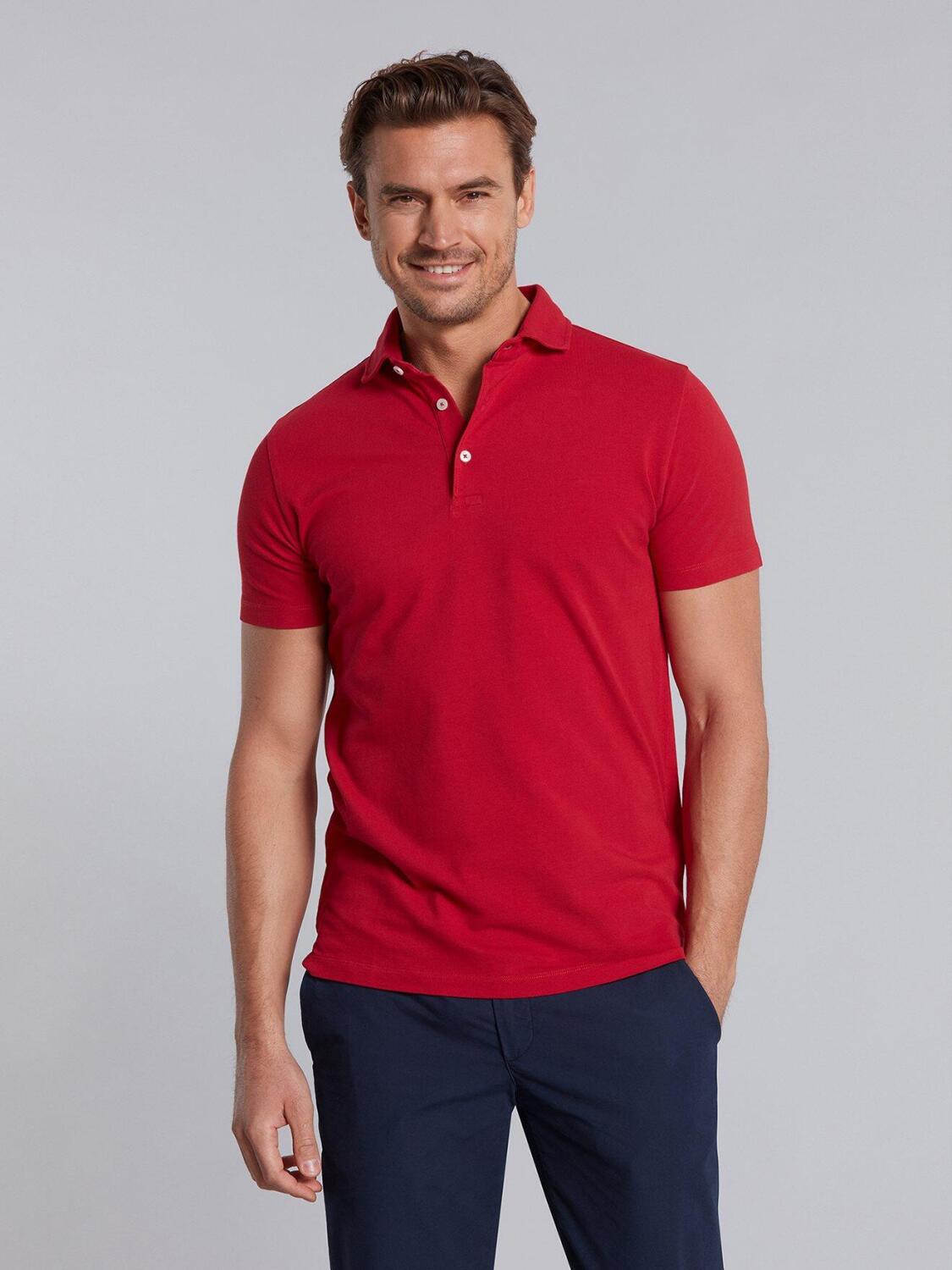 Polo Heritage en piqu&eacute; rouge
