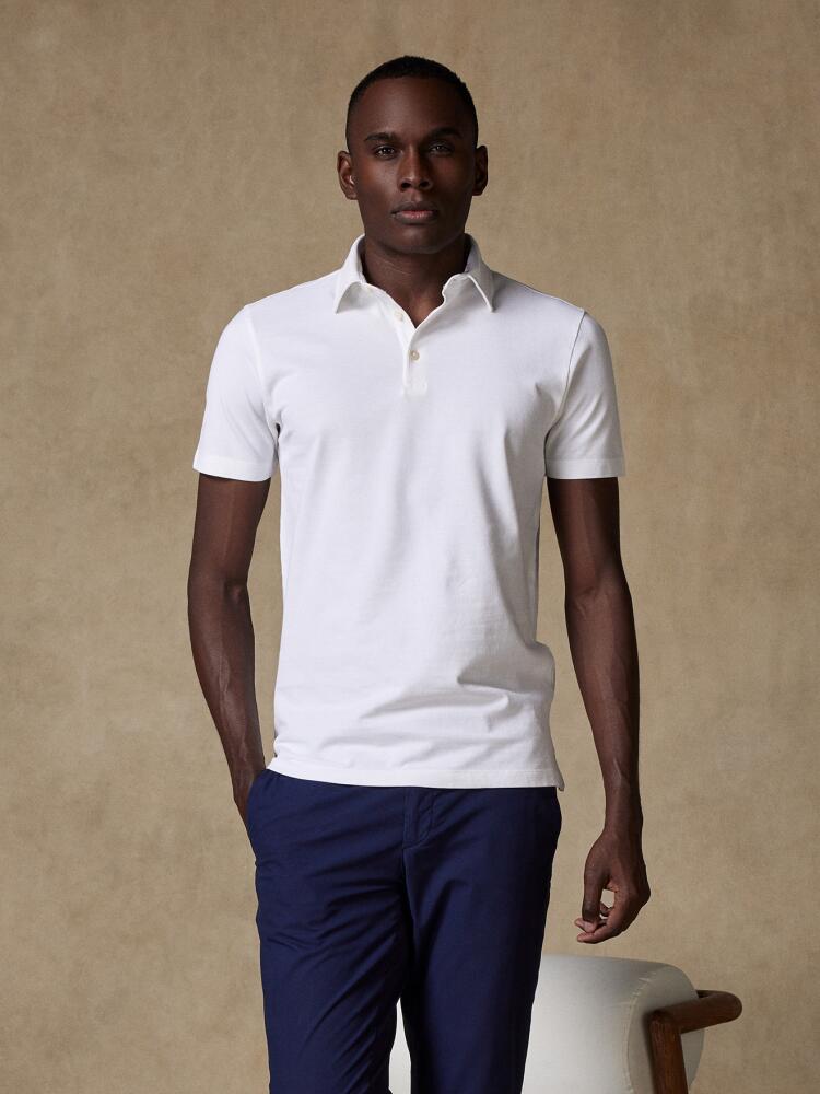 Heritage polo in wit piqué