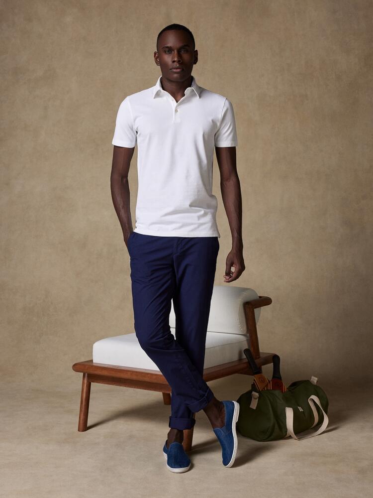 Heritage polo in wit piqué