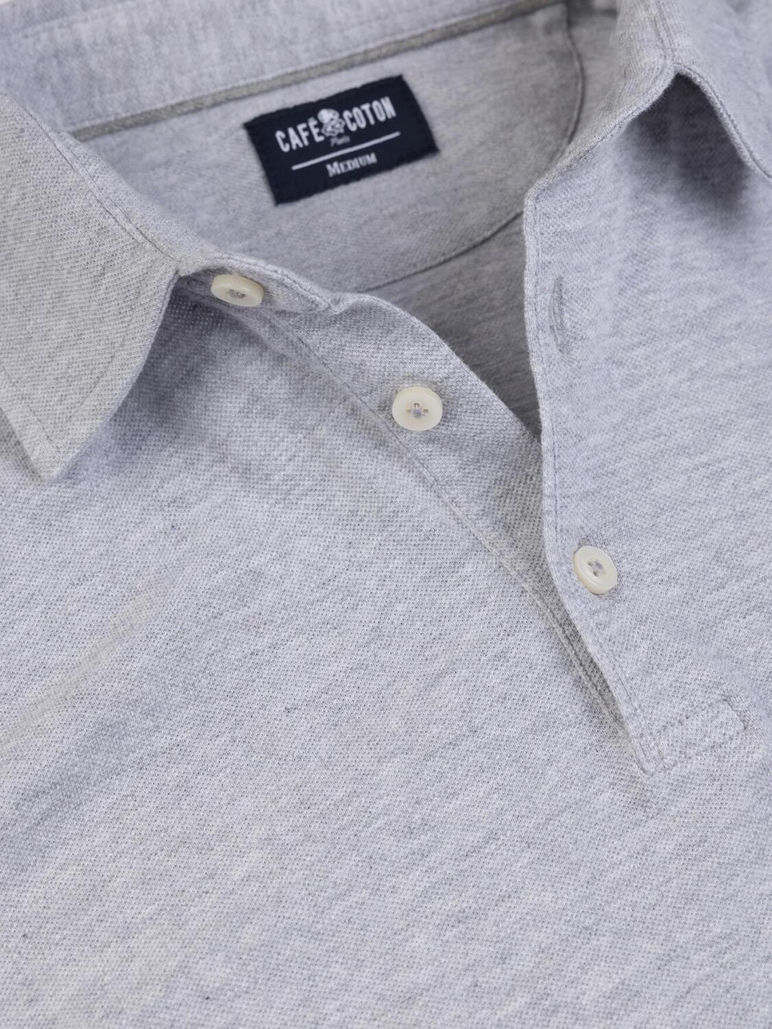 Heritage polo in grijs piqu&eacute;