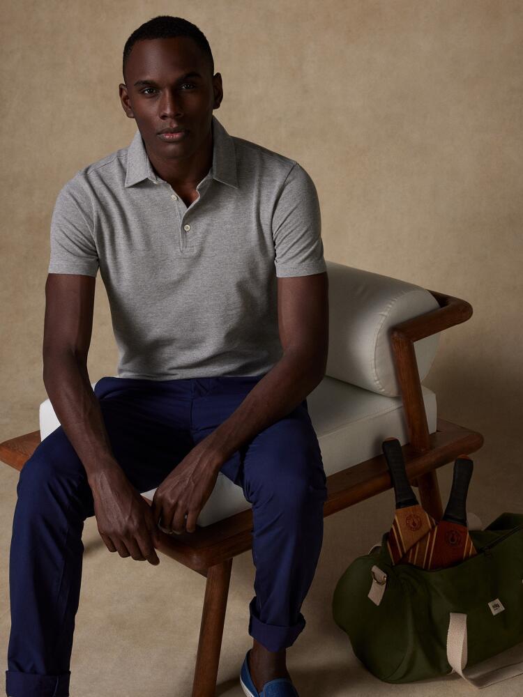 Heritage Polo in mottled grey pique