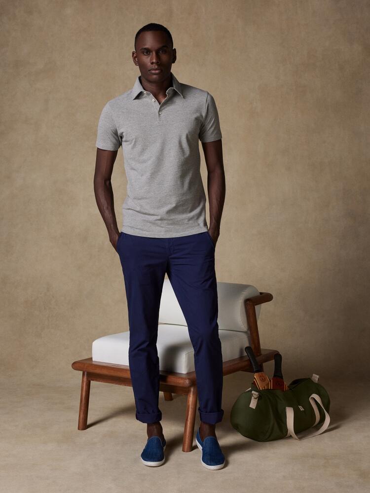 Heritage Polo in mottled grey pique