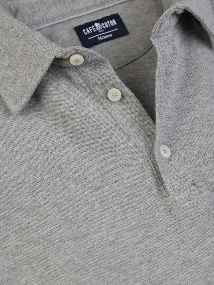 Heritage Polo in mottled grey pique