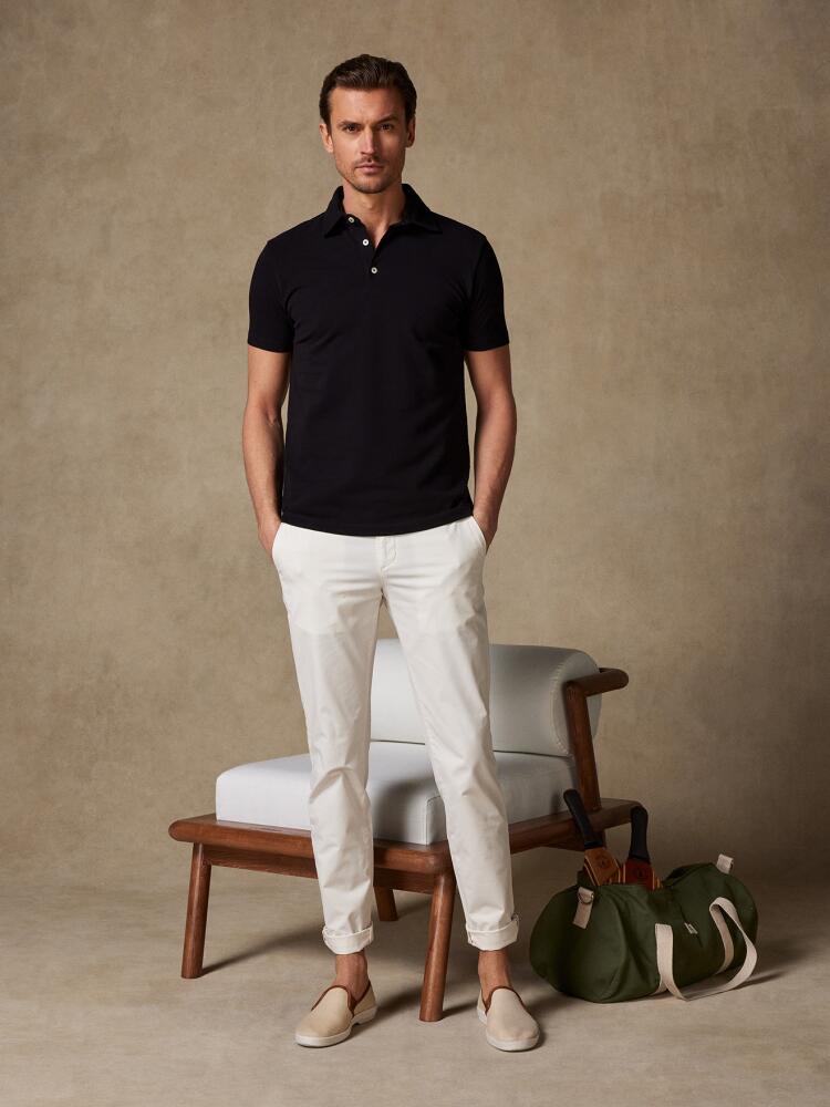 Polo Héritage en piqué noir