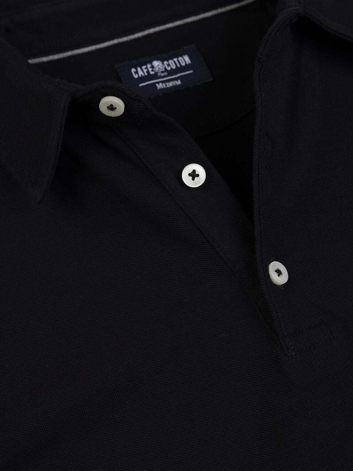 Polo Héritage en piqué noir