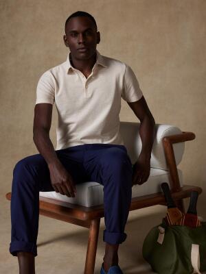 Heritage polo in zand piqué