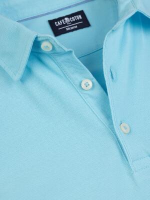 Polo Héritage en piqué turquoise