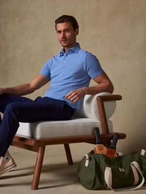 Polo Heritage in piqué cielo screziato